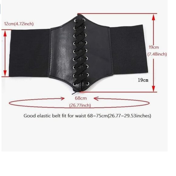 Flower Embroidery Wide Belt Corset Belt